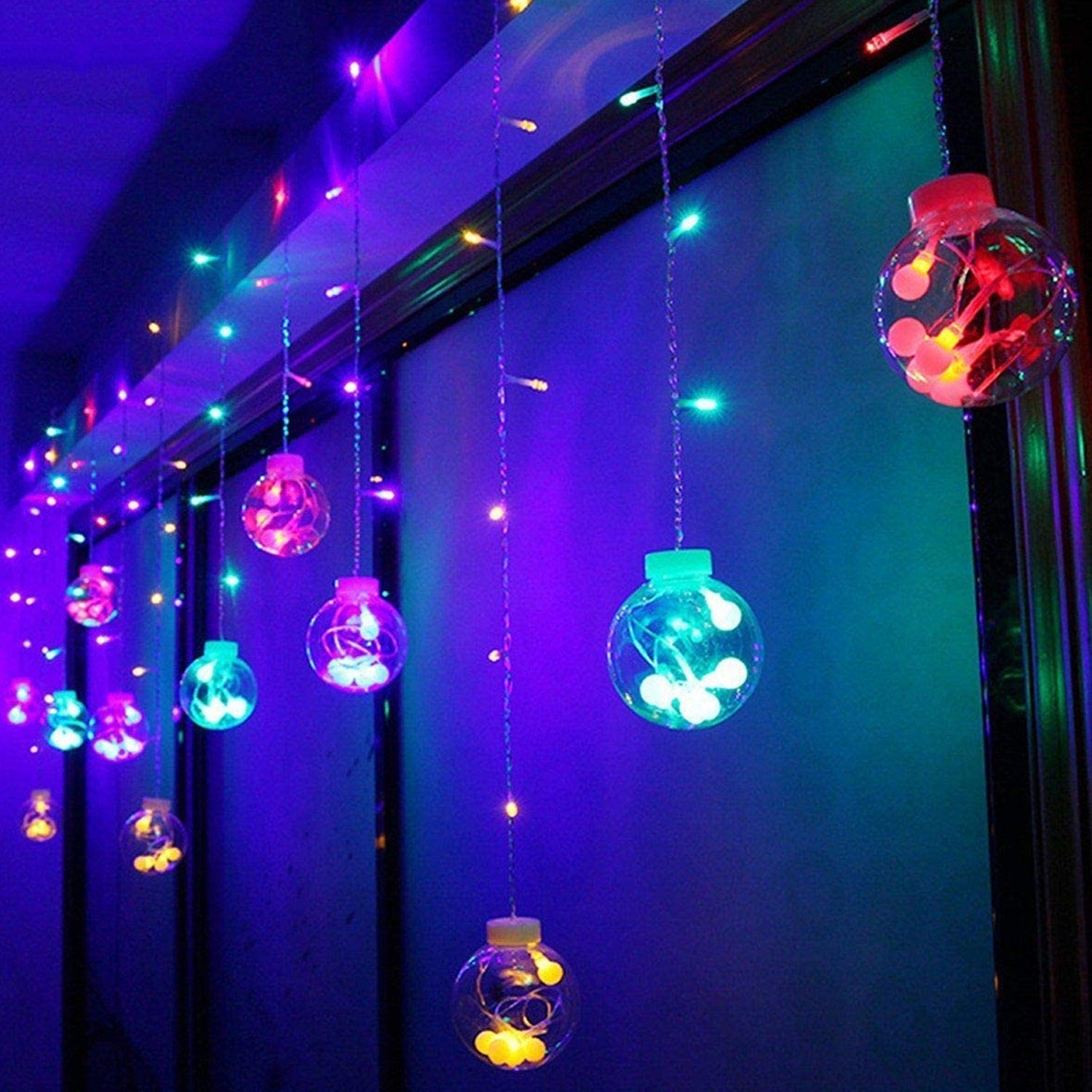 12 Wish Balls Window Curtain String Lights with 8 Flashing Modes Decoration for Home Decoration, Diwali & Wedding LED Christmas Light Indoor and Outdoor Light ,Festival Decoration (Plastic, Multi Color) 12 Wish Balls Window Curtain String Lights with 8 Flashing Modes Decoration for Home Decoration, Diwali & Wedding LED Christmas Light Indoor and Outdoor Light ,Festival Decoration (Plastic, Multi Color)